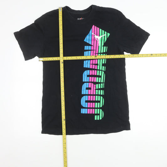 Jordan Mens Black Graphic Logo T-Shirt M Short Sleeve Cotton Sportswear