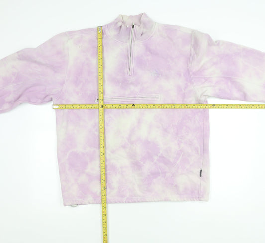 Adidas Women’s Purple Tie-Dye 1/4 Zip Sweatshirt Size 14 Zip Pocket