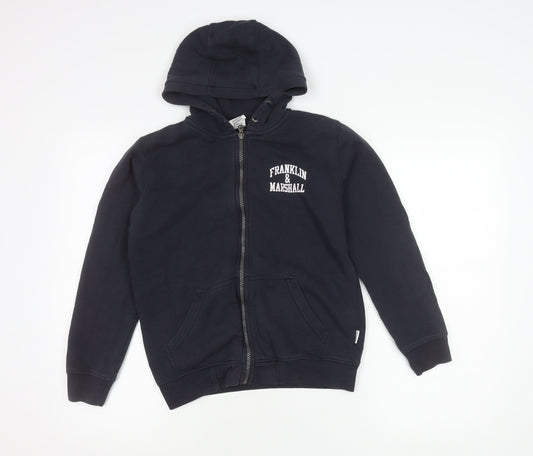 Franklin & Marshall Girls Blue 10-11 Yrs Zip Hoodie Jacket Cotton Blend