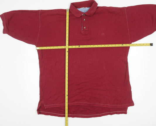 Hang Ten Men’s Red Cotton Short Sleeve Polo Shirt Size L