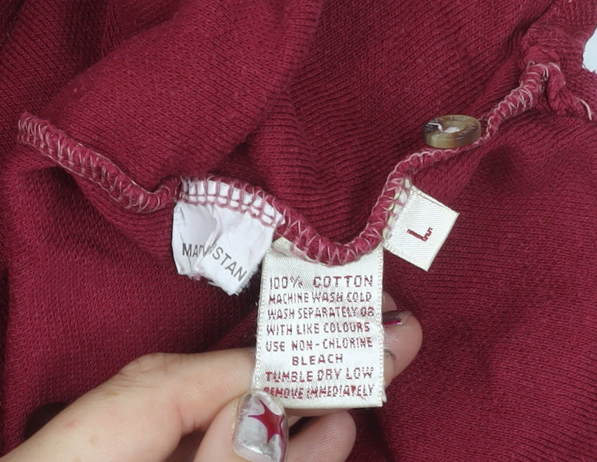 Hang Ten Men’s Red Cotton Short Sleeve Polo Shirt Size L