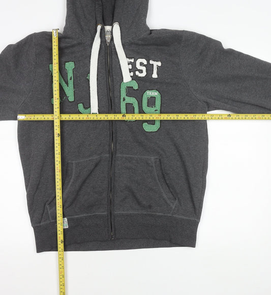 Authentic Apparel Men’s Grey L Hoodie Jacket Full Zip Sports Casual