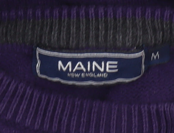 Maine New England Men’s Purple Medium Cotton Crew Neck Jumper