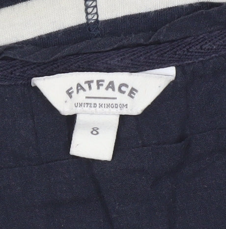 FatFace Womens Blue Striped Long Sleeve Scoop Neck Top Size 8