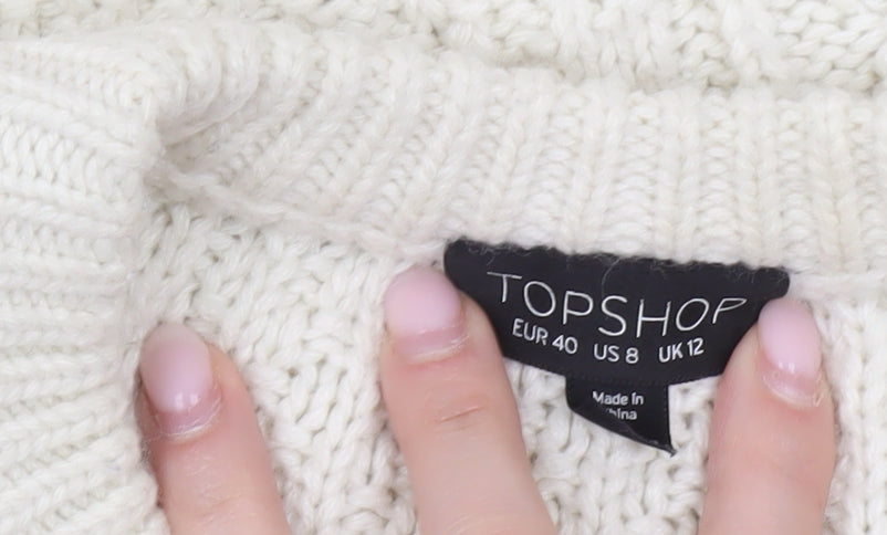 Womens UK Size 12 Topshop Ivory Pullover Jumper