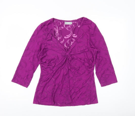 Womens UK Size 14 Wallis Purple Wrap Blouse