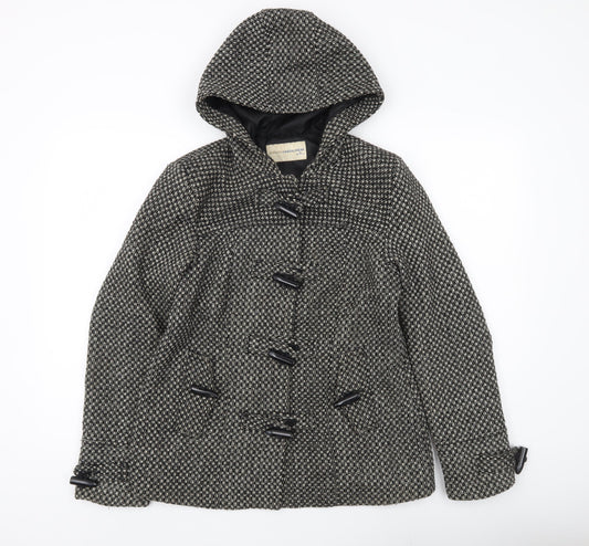 Womens UK Size 12 BHS Black Duffle Coat