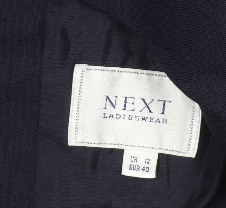 Next Women Blue Size 12 Double-Breasted Blazer Jacket