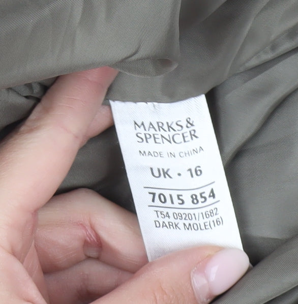 Marks & Spencer Womens Brown Coat UK 16 Trench Belted Mid-Length