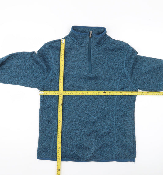 Crane Womens Blue Small Fleece Sweatshirt 1/2 Zip Pullover Activewear