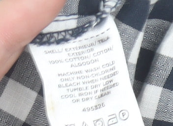 LOFT Women’s Black Check Wrap Skirt Size 12 Cotton Preppy Style