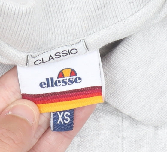 Brand and care label for Ellesse Men's Grey XS Classic Polo Shirt Short Sleeve Cotton