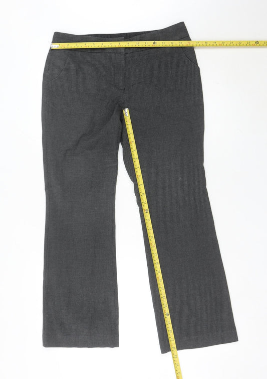 Next Womens Grey Size 10 Dress Pants Straight Leg Trousers