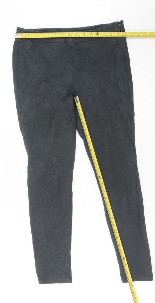 White Stuff Women Black Size 12 Slim Fit Stretch Trousers