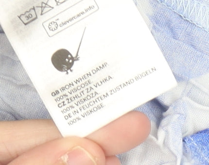 Monki Womens Blue Midi Viscose Skirt Size 10 Straight Boho Casual