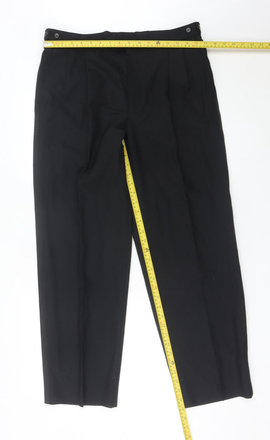 Marks and Spencer Men’s Black 34x29 Pleated Wool Blend Dress Pants