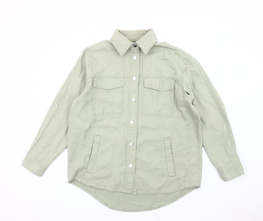 Womens UK Size XS Zara Green Basic Jacket