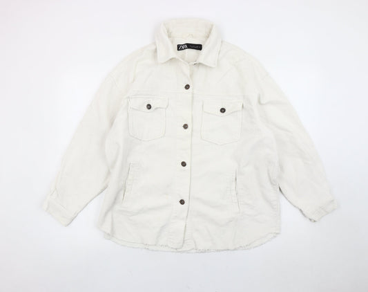 Womens UK Size S Zara White Basic Jacket