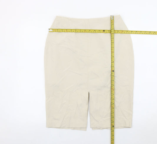 Marks and Spencer Womens Beige Size 12 Pencil Skirt Knee Length