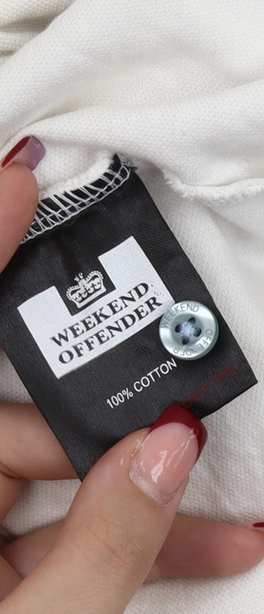 Weekend Offender Men’s Ivory Polo Shirt S Cotton Short Sleeve