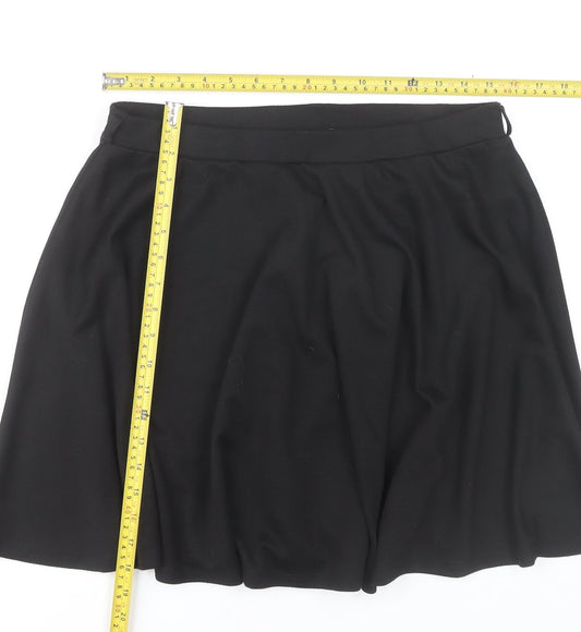 New Look Women Black Size 16 A-Line Short Stretch Skirt