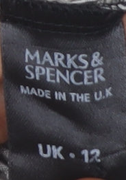 Womens UK Size 12 Marks and Spencer Black Classic Button-Up