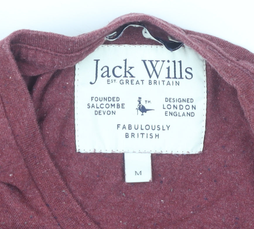Jack Wills Men’s Red Slim Fit Crew Neck Cotton T-Shirt Size M