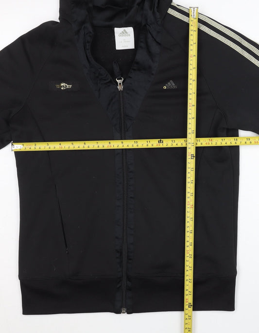 Adidas Womens Black Full Zip Hoodie Size 14 UK Sports Activewear