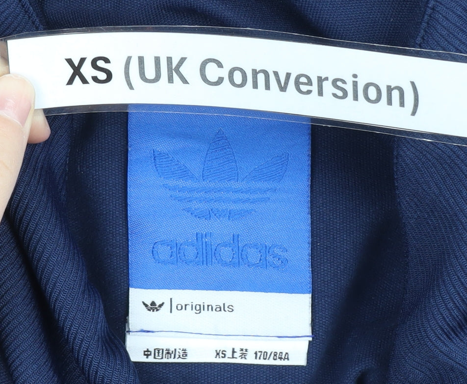 Adidas Mens Blue XS Varsity Jacket Cotton Polyester Sportswear