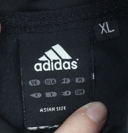 Adidas Men Black XL Track Jacket Full Zip Lightweight Activewear