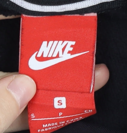 Nike Womens Black Pullover Hoodie Small Logo Graphic Sportswear