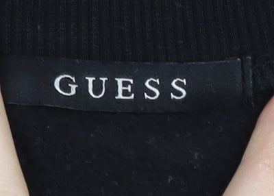 Additional view of Guess women’s black xs pullover sweatshirt logo crew neck