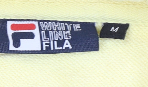 Fila Women’s Yellow Pullover Hoodie Sweatshirt Size M Cotton Logo