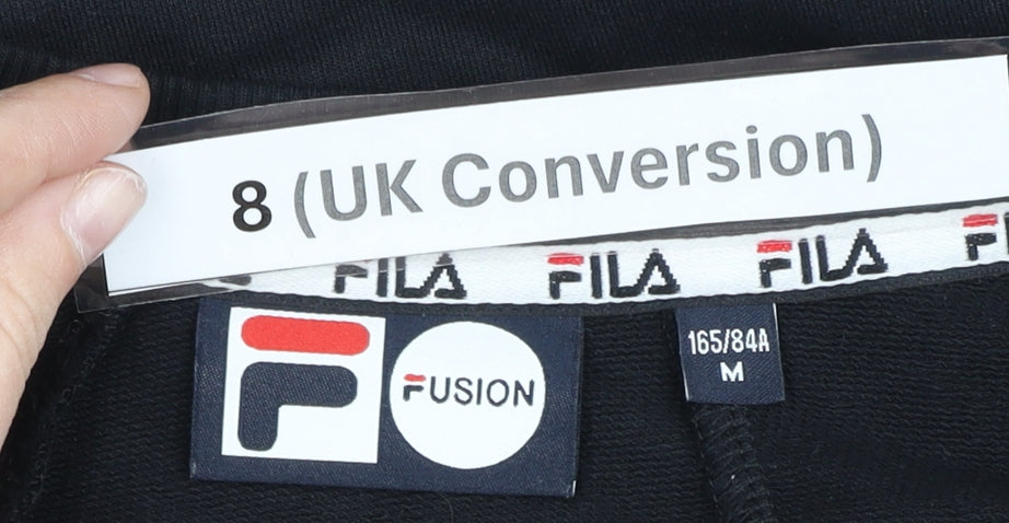 FILA Women’s Black Logo Pullover Sweatshirt Size 8 Regular Fit