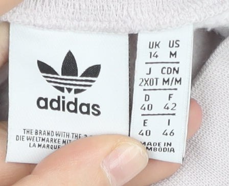 Adidas Women Ivory Crew Neck Pullover Sweatshirt Size 14