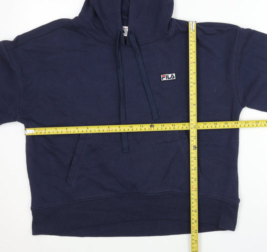 Fila Women’s Navy Blue Pullover Hoodie Size M Cotton Blend