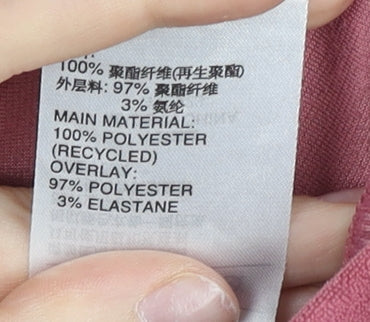 Adidas Women Pink Velour Logo Sweatshirt Size 10 Regular Fit