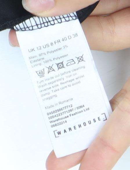 Warehouse Women’s Black One Shoulder Wide-Leg Ruffle Jumpsuit Size 12