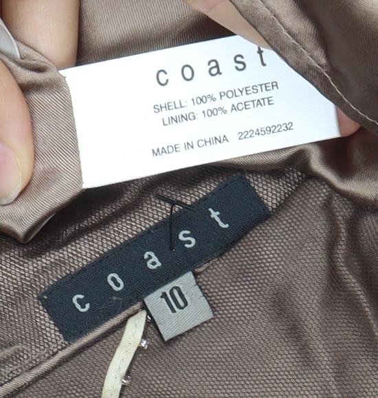 Coast Women Brown Strapless Knee Length Party Dress Size 10