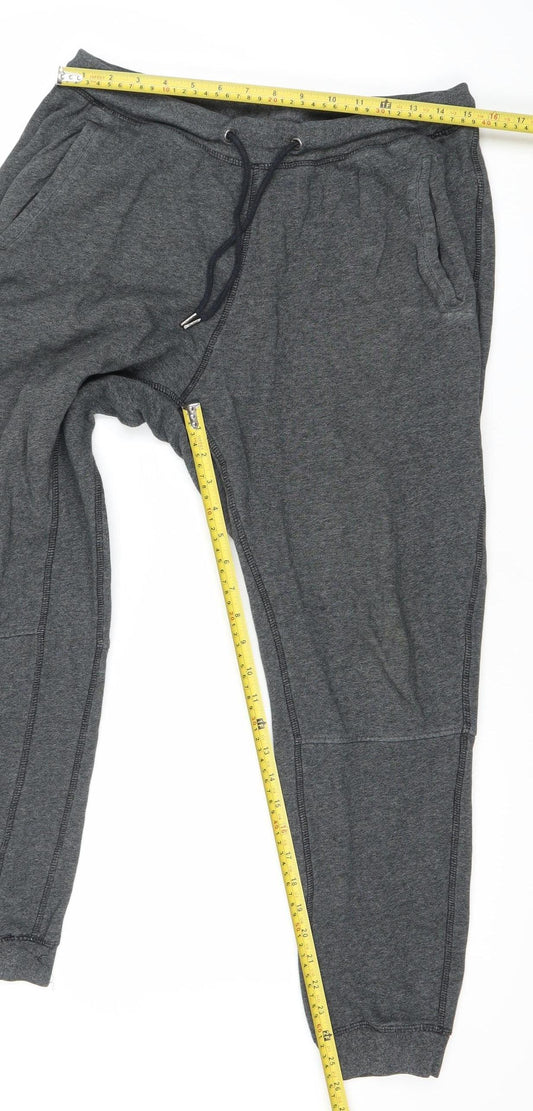 H&M Men’s Grey Jogger Sweatpants M Regular Fit Cotton Blend