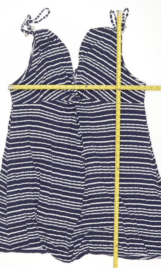 Marks and Spencer Women’s Blue Stripe Midi Shift Dress Size 22