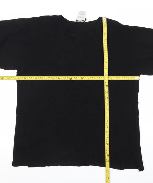 Jaeger Men’s Black Wool Viscose Pullover Jumper M 3/4 Sleeve