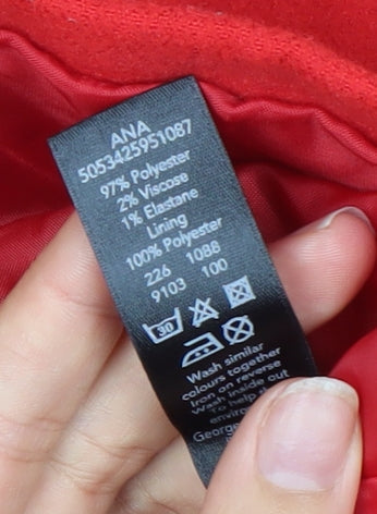 George Women’s Red Military Style Mid-Length Coat Size 14