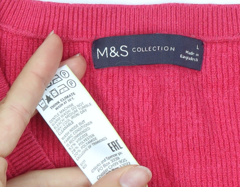 Womens UK Size L Marks and Spencer Pink Pullover Jumper