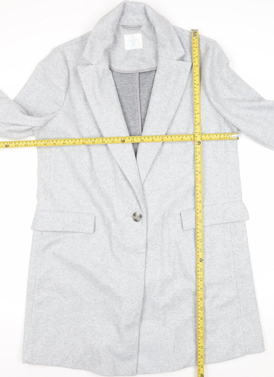 Primark Women’s Grey Mid-Length Single Breasted Overcoat M