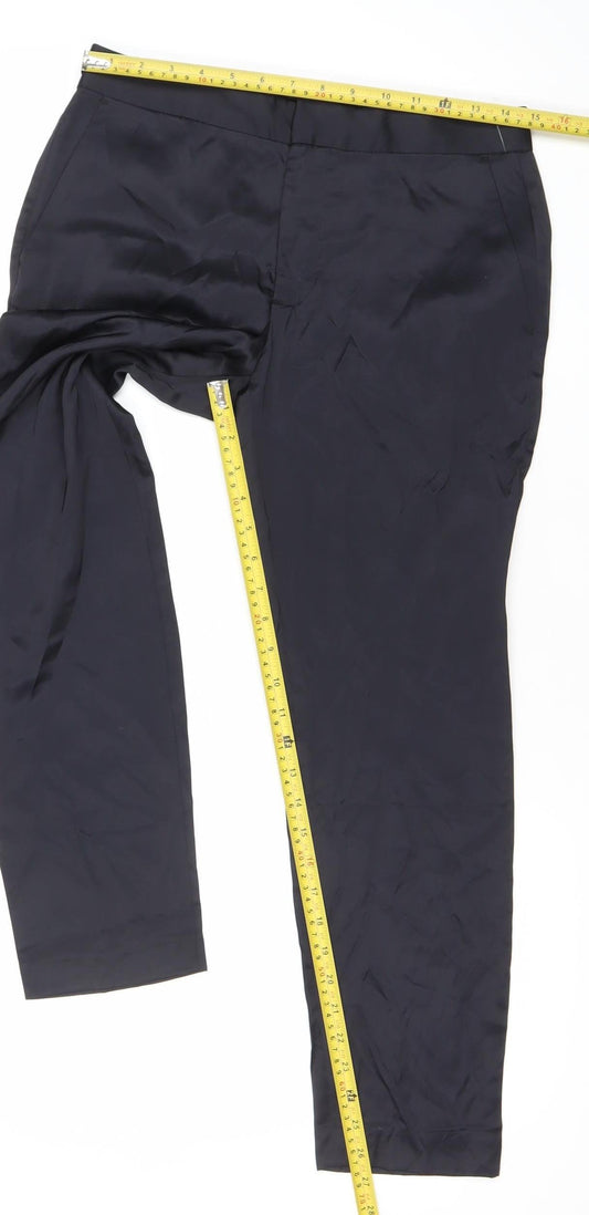 Womens UK Size XS Zara Slim Fit Dress Pants Black Trousers