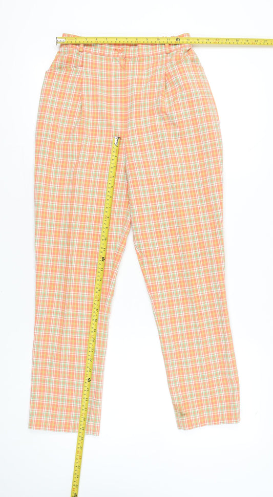 Alice Collins Womens Multicoloured Plaid Cotton Trousers Size 10