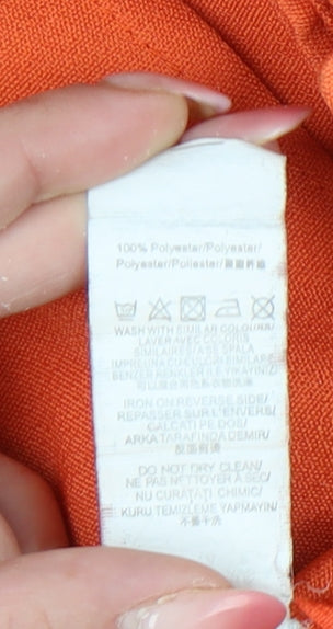 Missguided Women's Orange Paperbag Trousers UK 8 High Waisted Belted Workwear