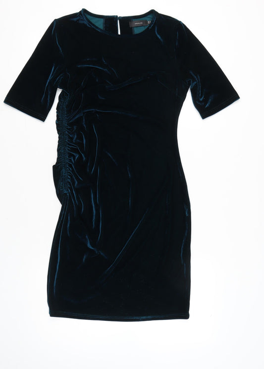 Angeleye Womens Black Velvet Bodycon Dress Size 14 Party Cocktail