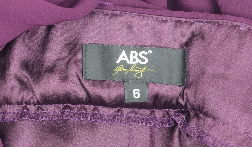 ABS by Allen Schwartz Women’s Purple One Shoulder Formal Gown Size 10